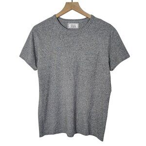 Officine Generale Mens Crew Neck Pocket T-Shirt Heather Gray Cotton Size M